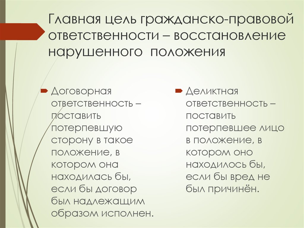 Принципы гражданско правовой ответственности