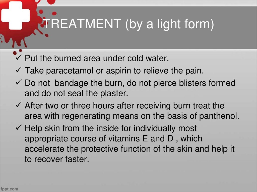 TREATMENT (by a light form)