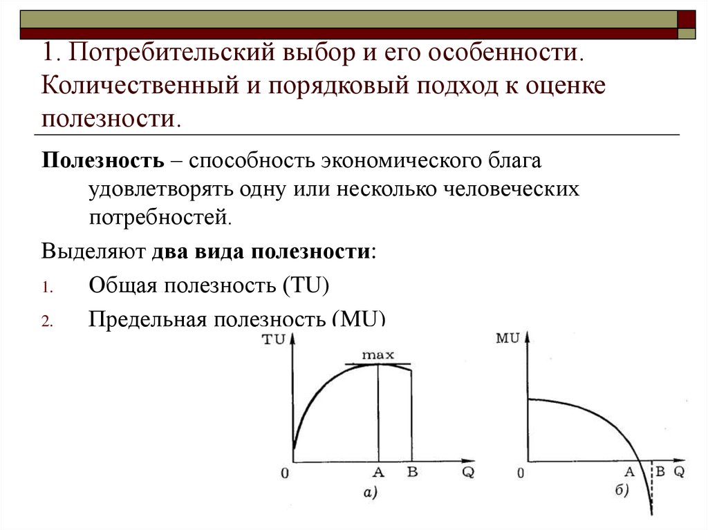 Экономические теории поведения потребителя. Выбор потребителя в количественной и порядковой теории полезности. Количественный подход к анализу потребительского поведения. Теория поведения потребителя в экономике. Количественный и Порядковый подход.