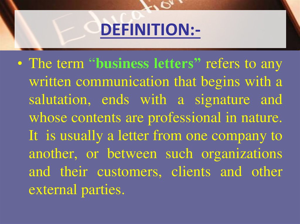 social business letter definition