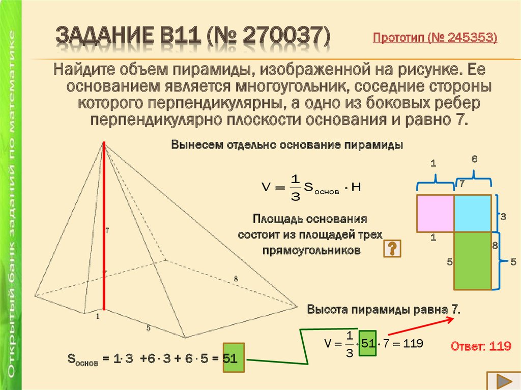 Плоскости перпендикулярны основанию. Найдите объем пирамиды изображенной на рисунке. Объем пирамиды боковые ребра которой перпендикулярны. Многоугольник является основанием пирамиды. Многоугольник является основанием пирамиды изображенной на рисунке.