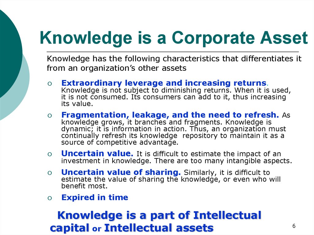 Knowledge is a Corporate Asset