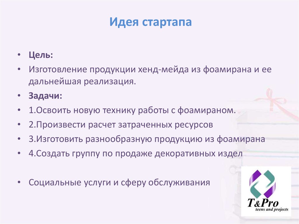 Презентация по стартапу