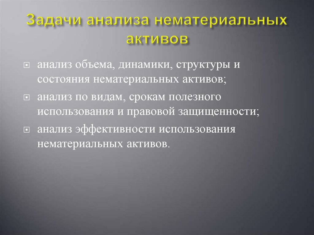 Задача нематериальные активы