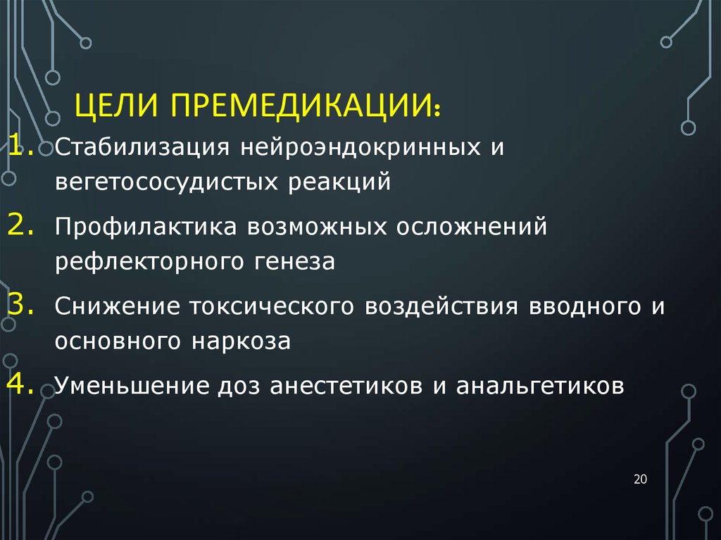 План премедикации к плановой операции