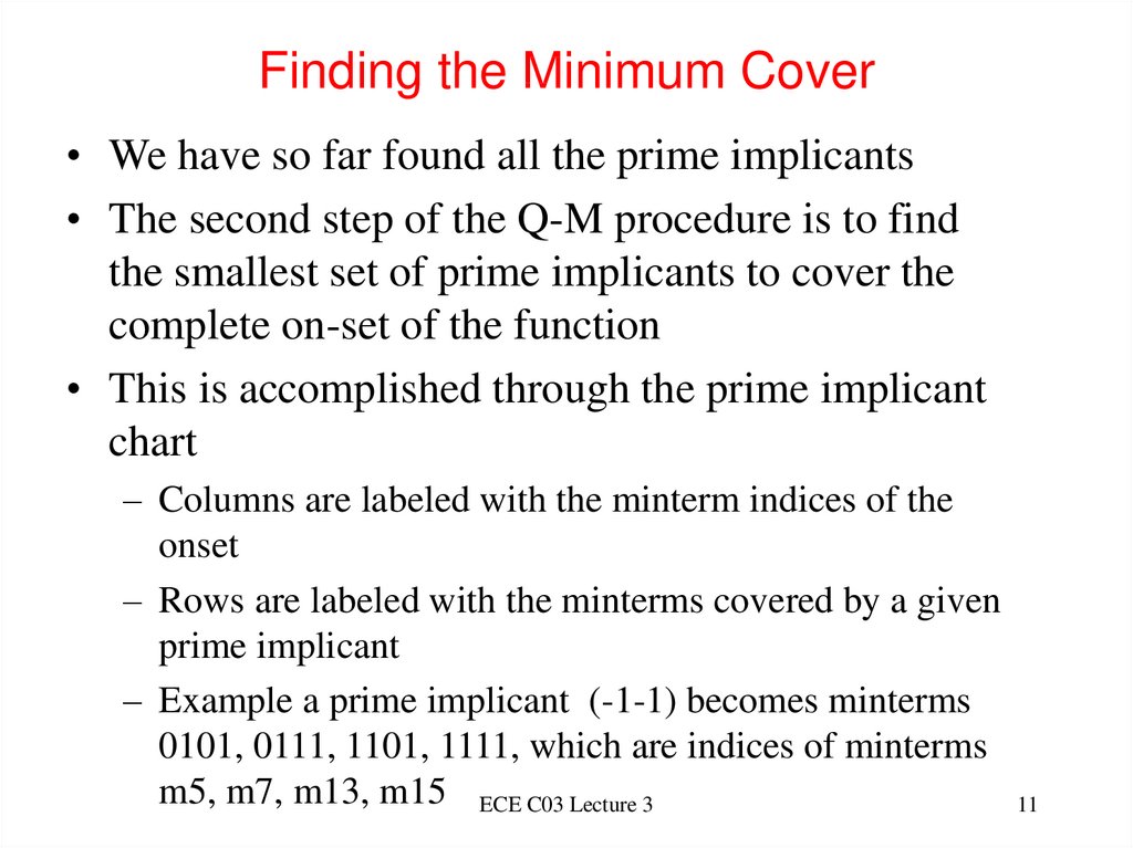 Finding the Minimum Cover