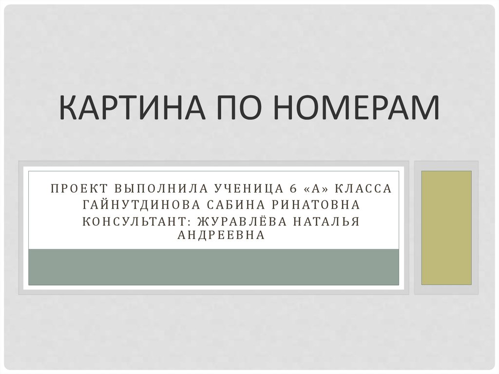 Проект по технологии картина по номерам