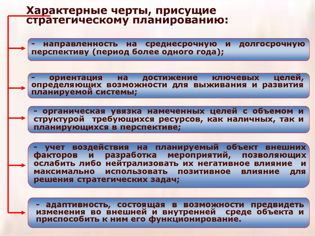 Основная особенность стратегических планов связана с тем что они