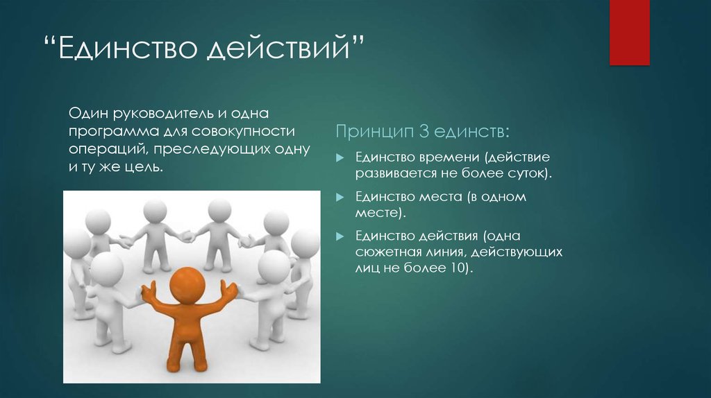 Совокупность участников. Единство действия. Единства времени действия. Принцип единства действия. Единство действия в драме это.