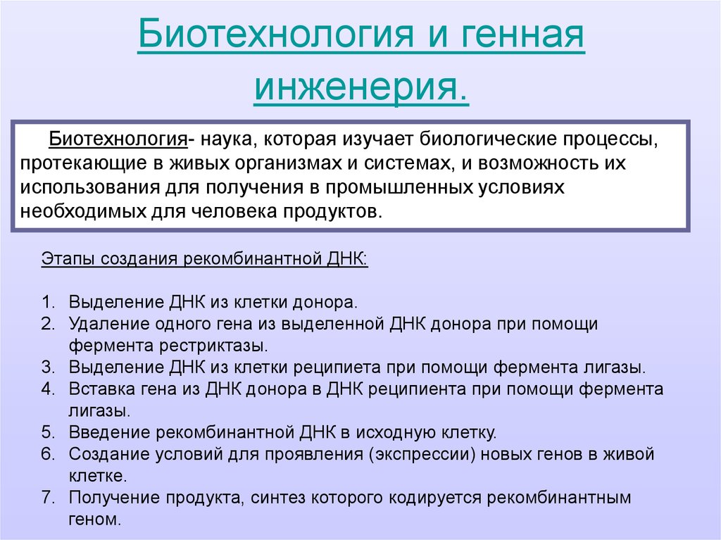 Презентация по биологии 10 класс генная и клеточная инженерия