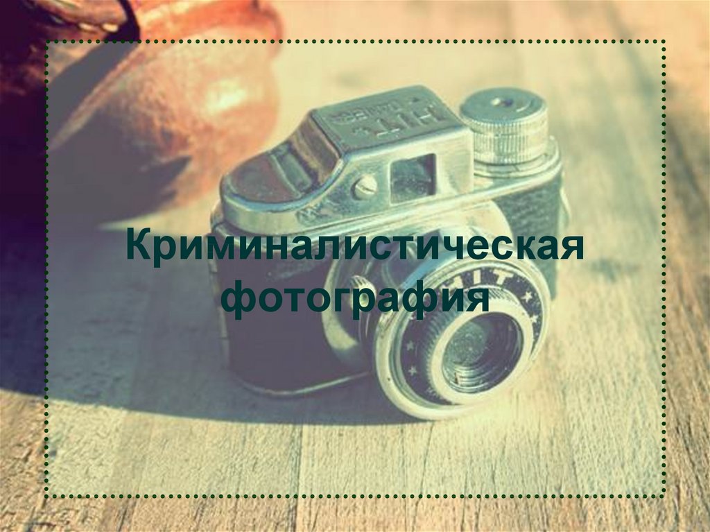 Исследовательская фотография в криминалистике