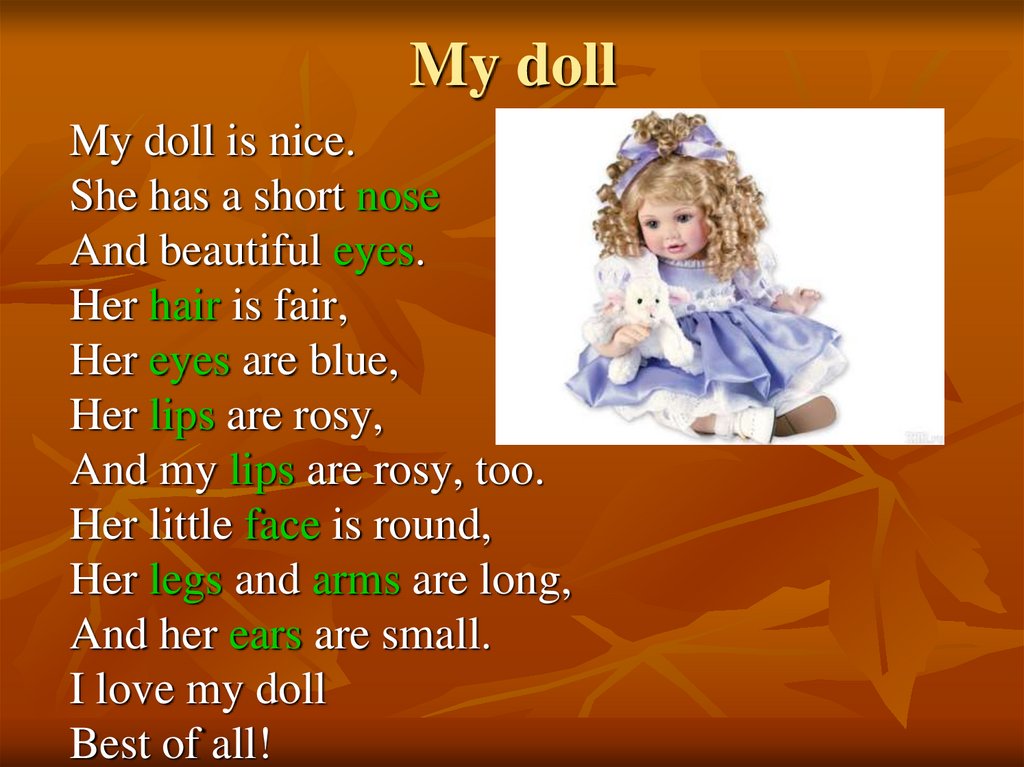 Doll картинка для детей на английском