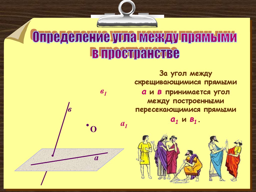 Свойство между прямой и плоскостью. Угол между прямой и плоскостью.