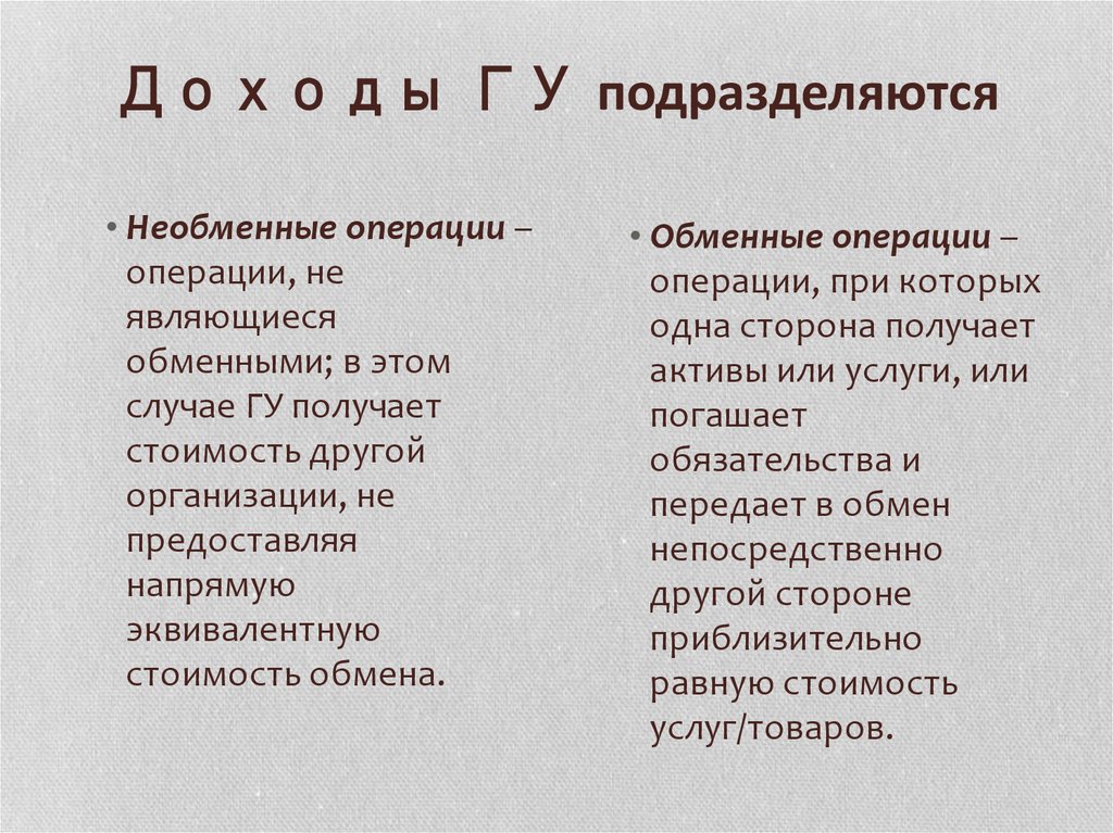 Доходы государственного учреждения. Доходы от обменных операций это. Доходы от необменных операций что это. Обменные и необменные операции в бюджетном учете.