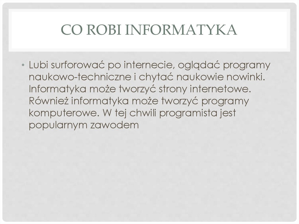 co robi informatyka