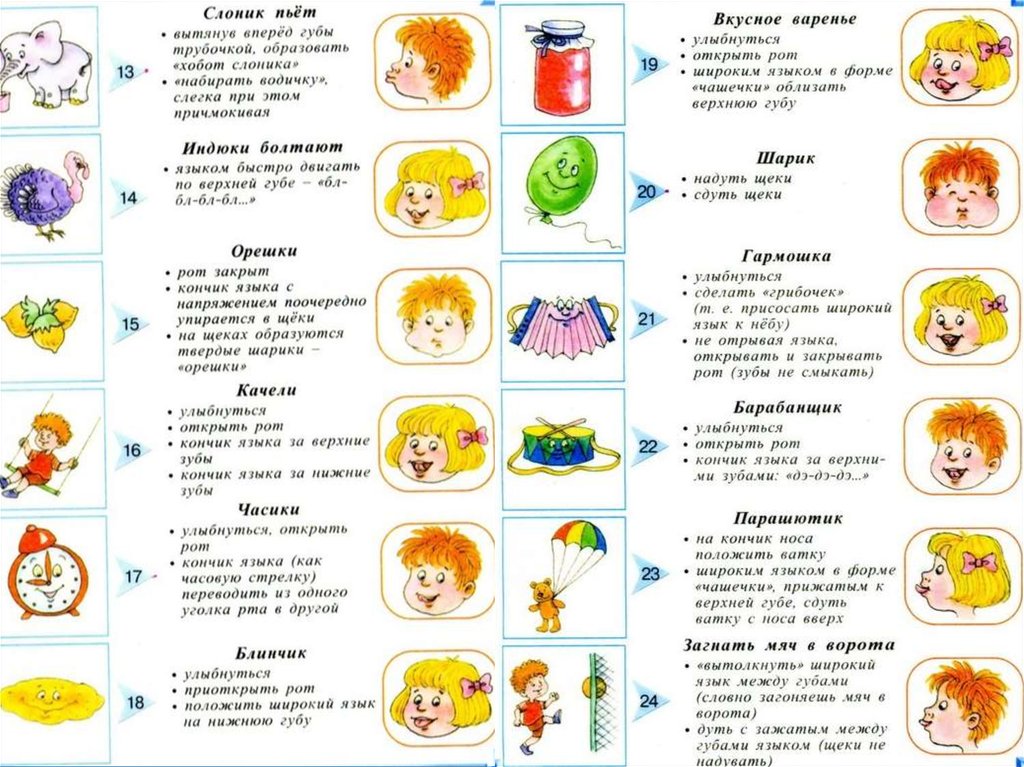 Артикуляционные картинки для логопеда