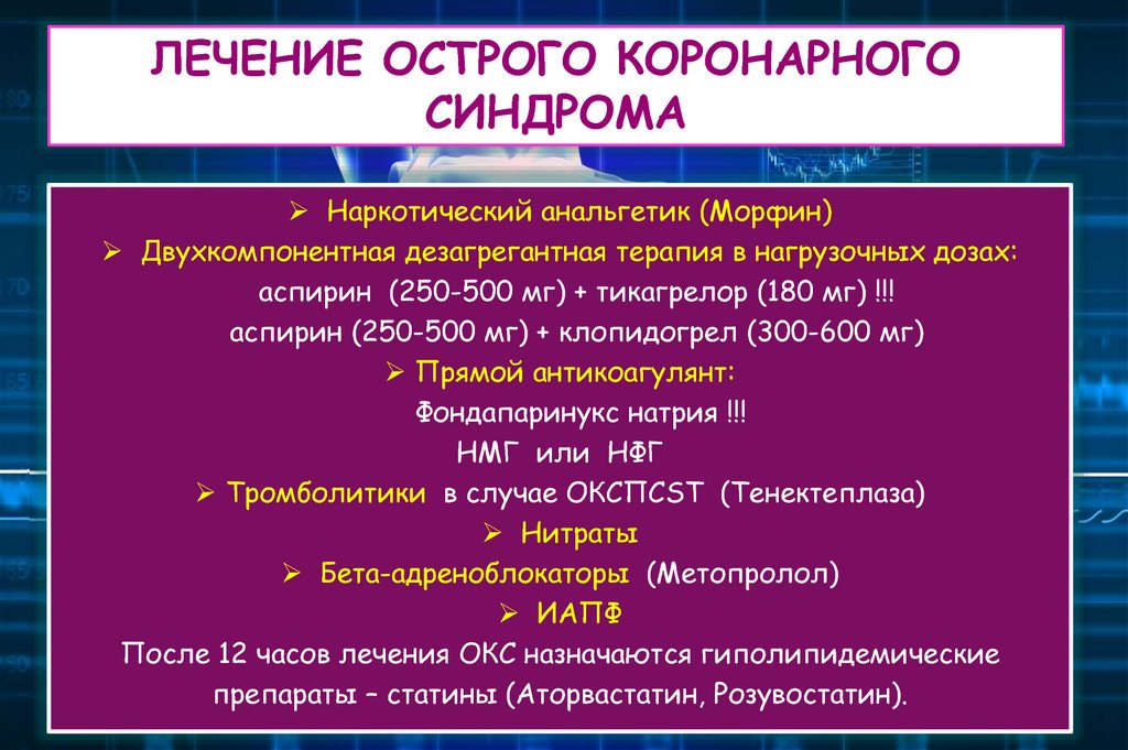 Острый коронарный синдром презентация по терапии