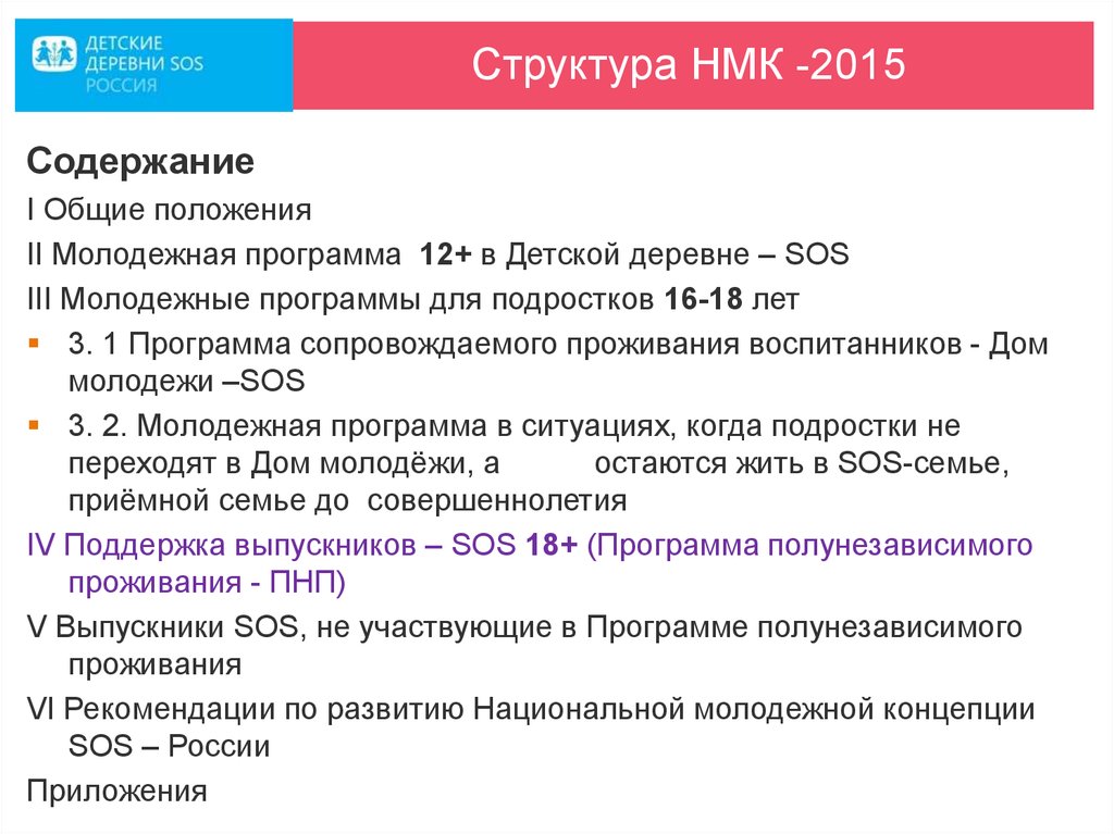 Структура НМК -2015