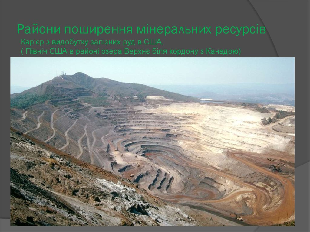 Райони поширення мінеральних ресурсів