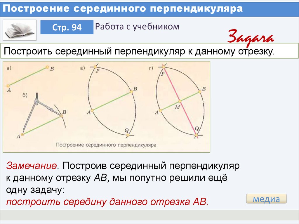 Свойство биссектрисы угла и серединного перпендикуляра презентация