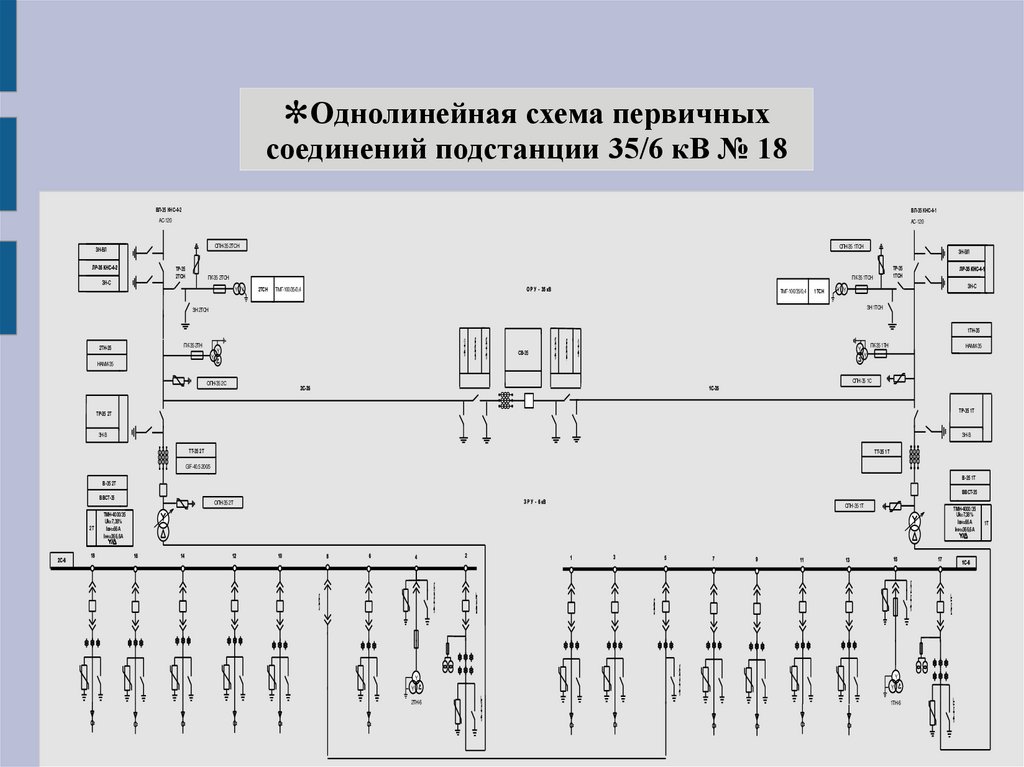 Однолинейная схема подстанции