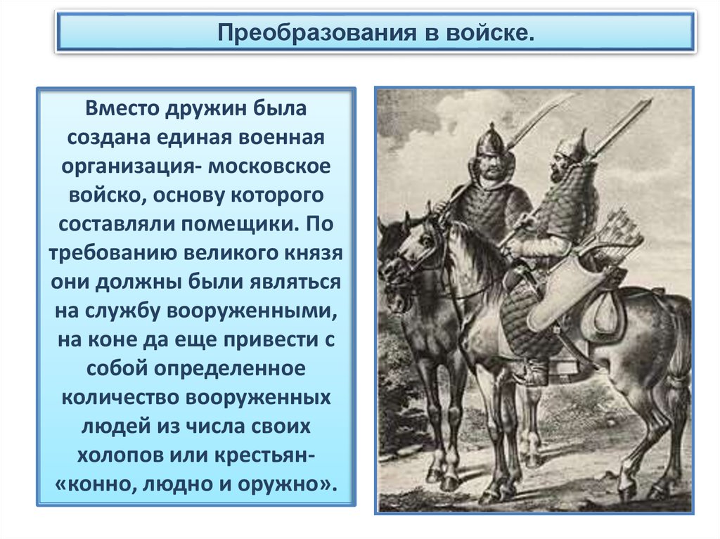 Конно людно и оружно. Ордынское владычество и создание единого государства. Они являлись на службу конно людно и оружно.
