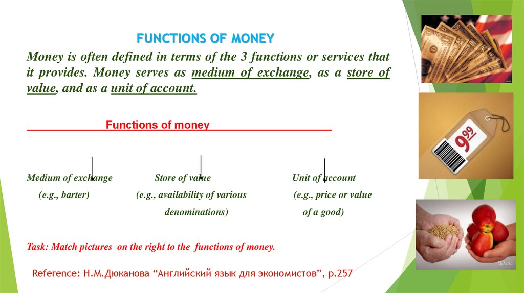 FUNCTIONS OF MONEY