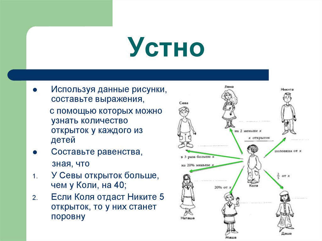 Вопросы устно. Устно. Используй эту информацию данную в рисунке.