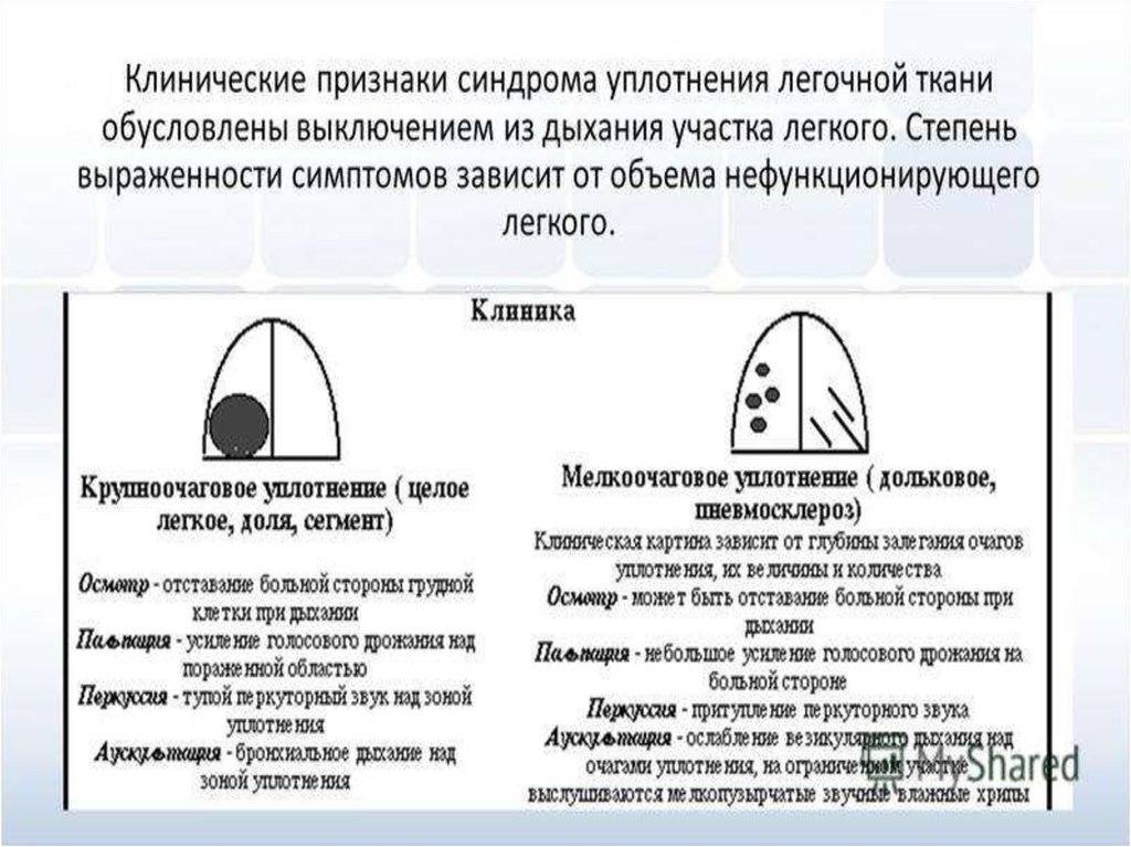 Уплотнение ткани. Синдром уплотнения легочной ткани. Синдром уплотнения легочной ткани клинические проявления. Уплотнение легочной ткани пропедевтика. Синдром крупноочагового уплотнения легочной ткани.