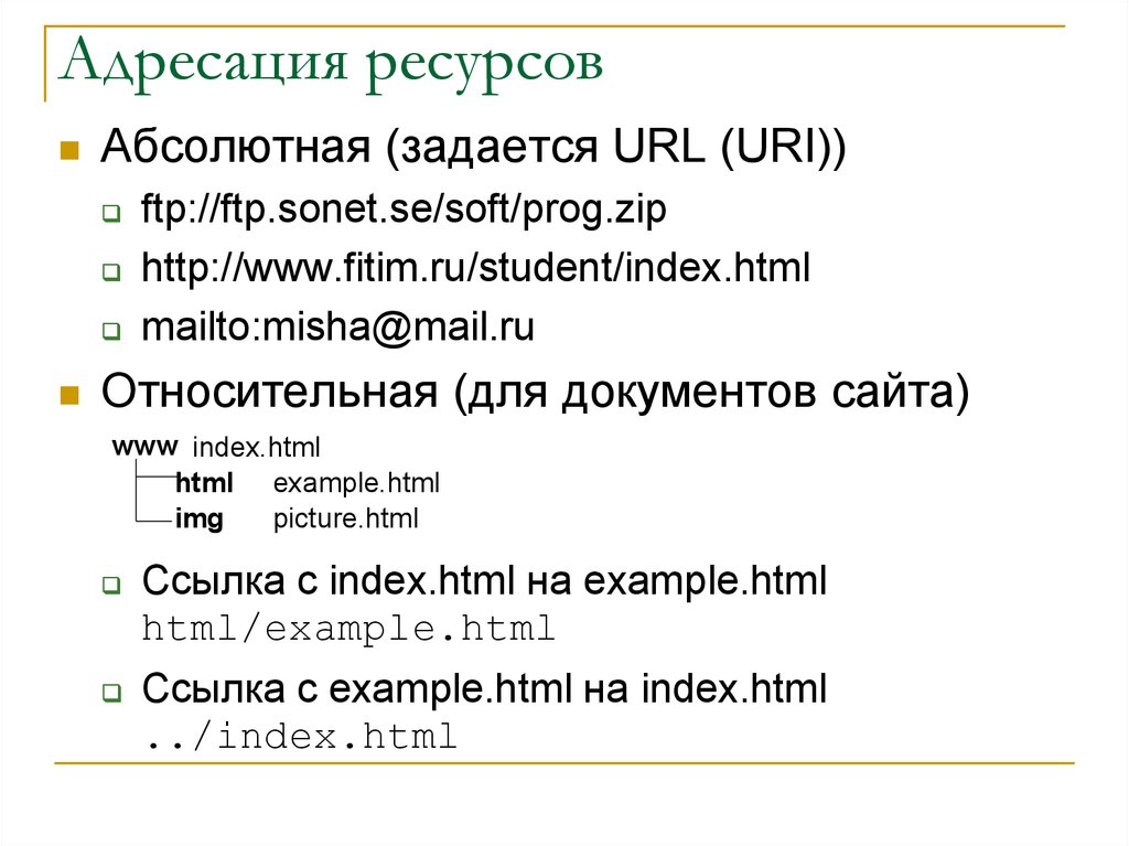 Html index url