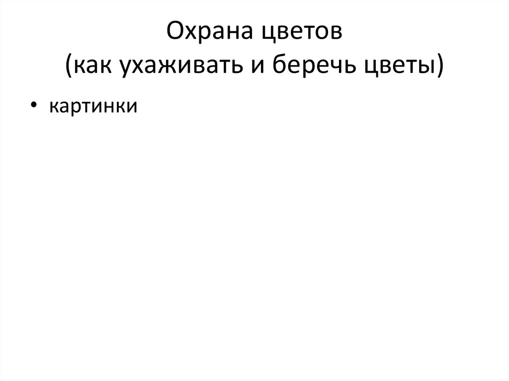 Охрана цветов (как ухаживать и беречь цветы)