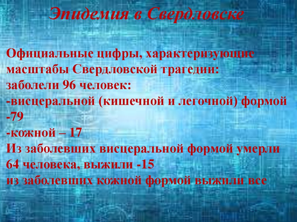 Эпидемия в Свердловске