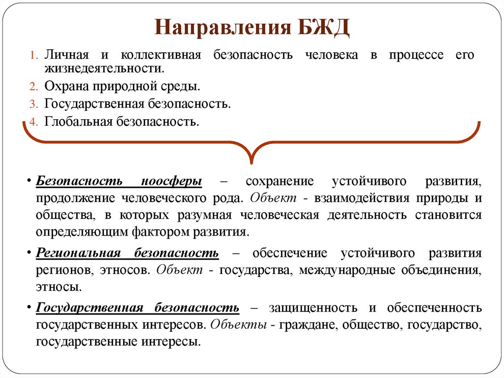 Сферы государственной безопасности. Направления безопасности жизнедеятельности. Деятельность это БЖД. Основные направления БЖД. Направления исследований в БЖД.