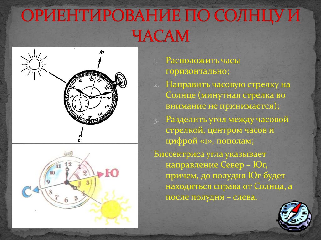 Презентация ориентирование по солнцу