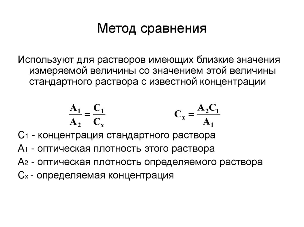 Способы сравнения