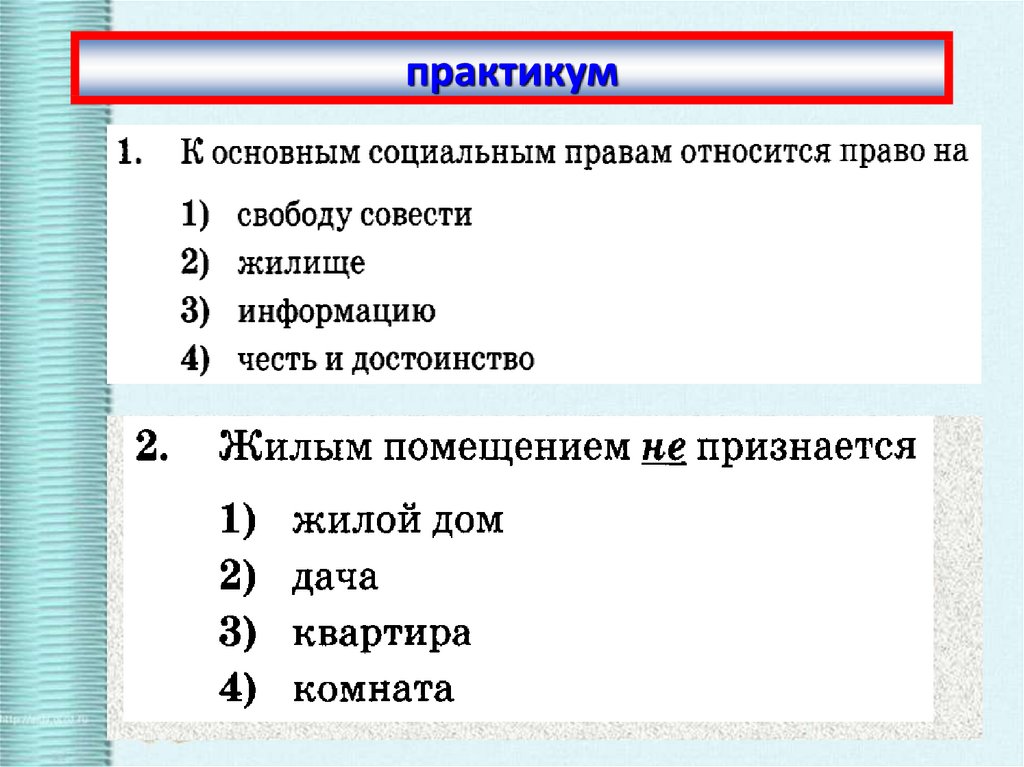 Социальные права урок обществознания 9 класс презентация