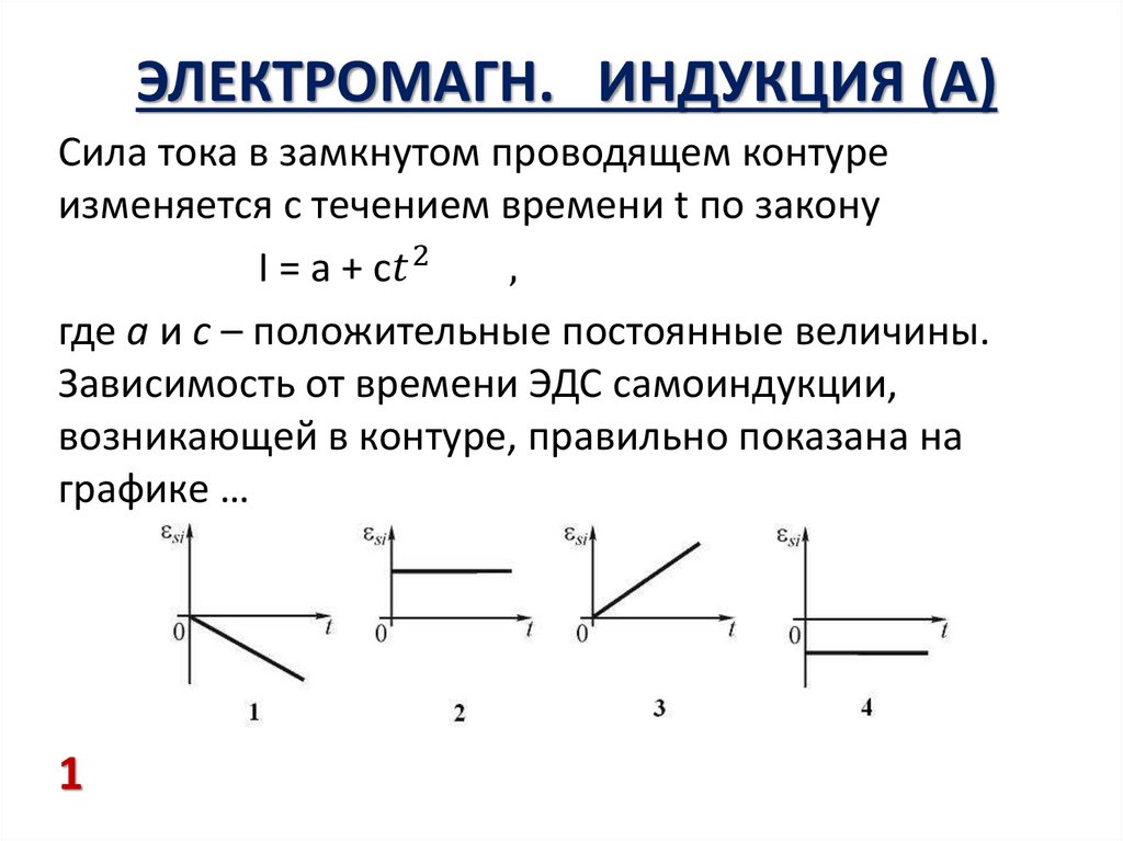 ЭЛЕКТРОМАГН. ИНДУКЦИЯ (А)