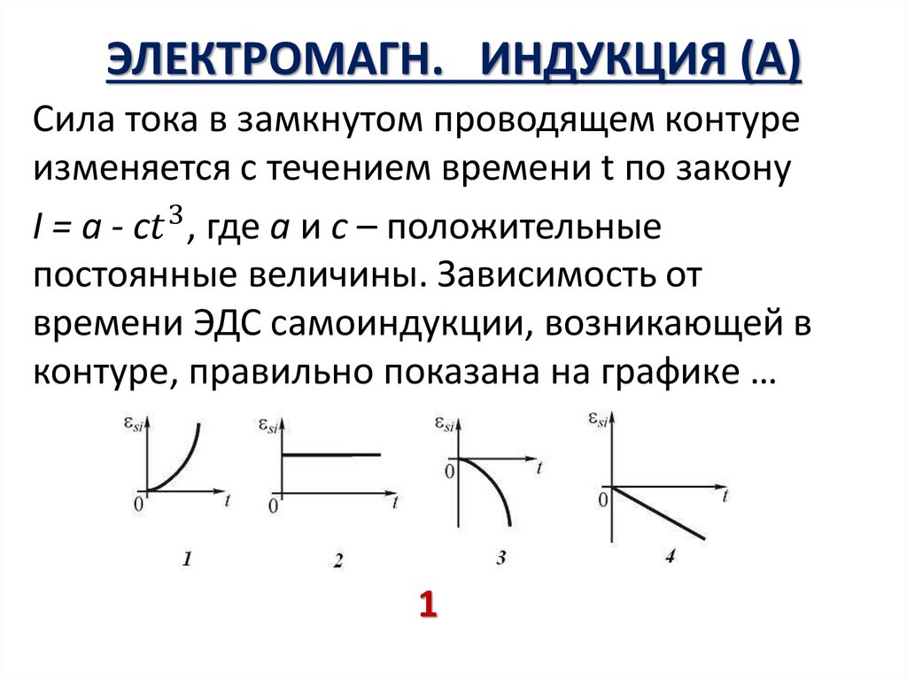 ЭЛЕКТРОМАГН. ИНДУКЦИЯ (А)