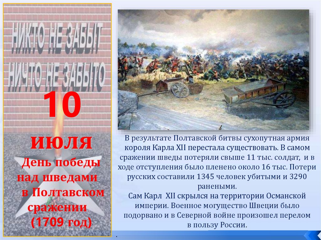 10 дней воинской славы россии