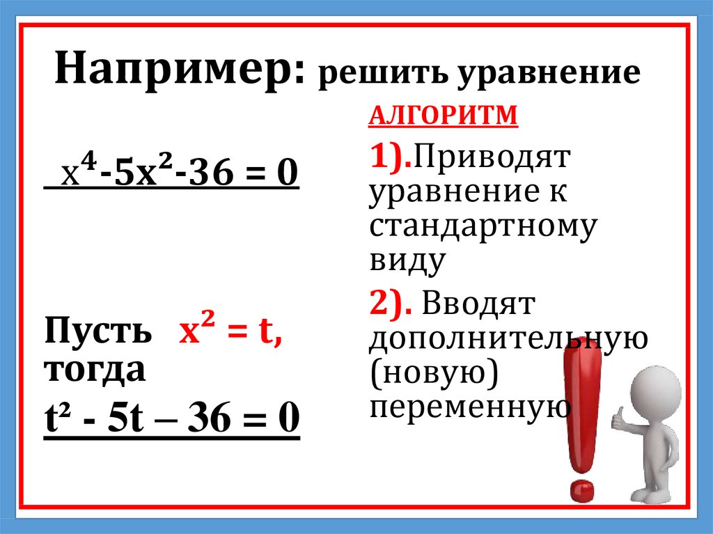 Математика биквадратные уравнения