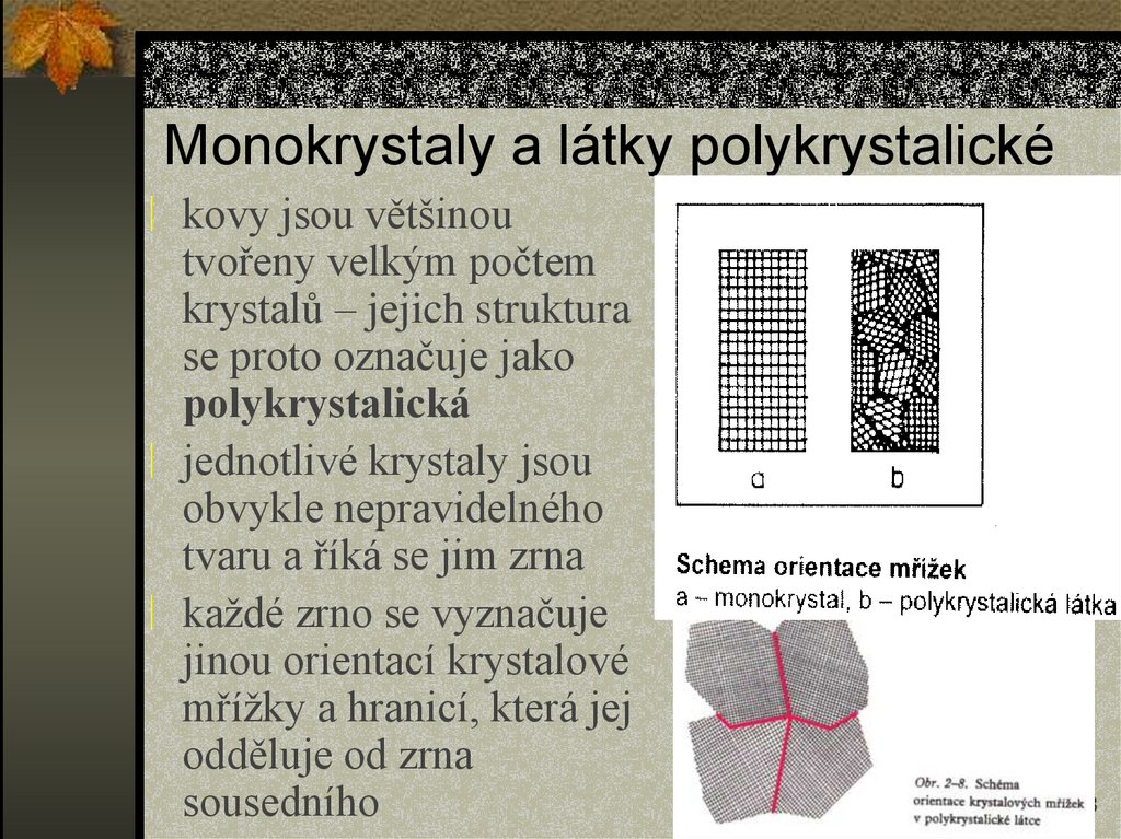 Monokrystaly a látky polykrystalické
