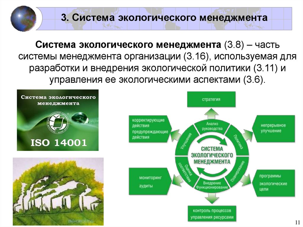 Разработка экологической программы. Система экологического менеджмента. Структура экологического менеджмента. Внедрение системы экологического менеджмента. Экологический менеджмент на предприятии.