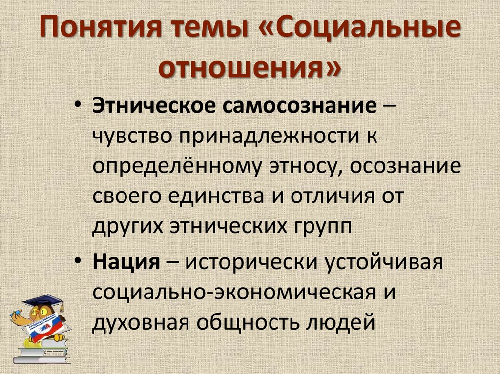 План по теме социальные отношения