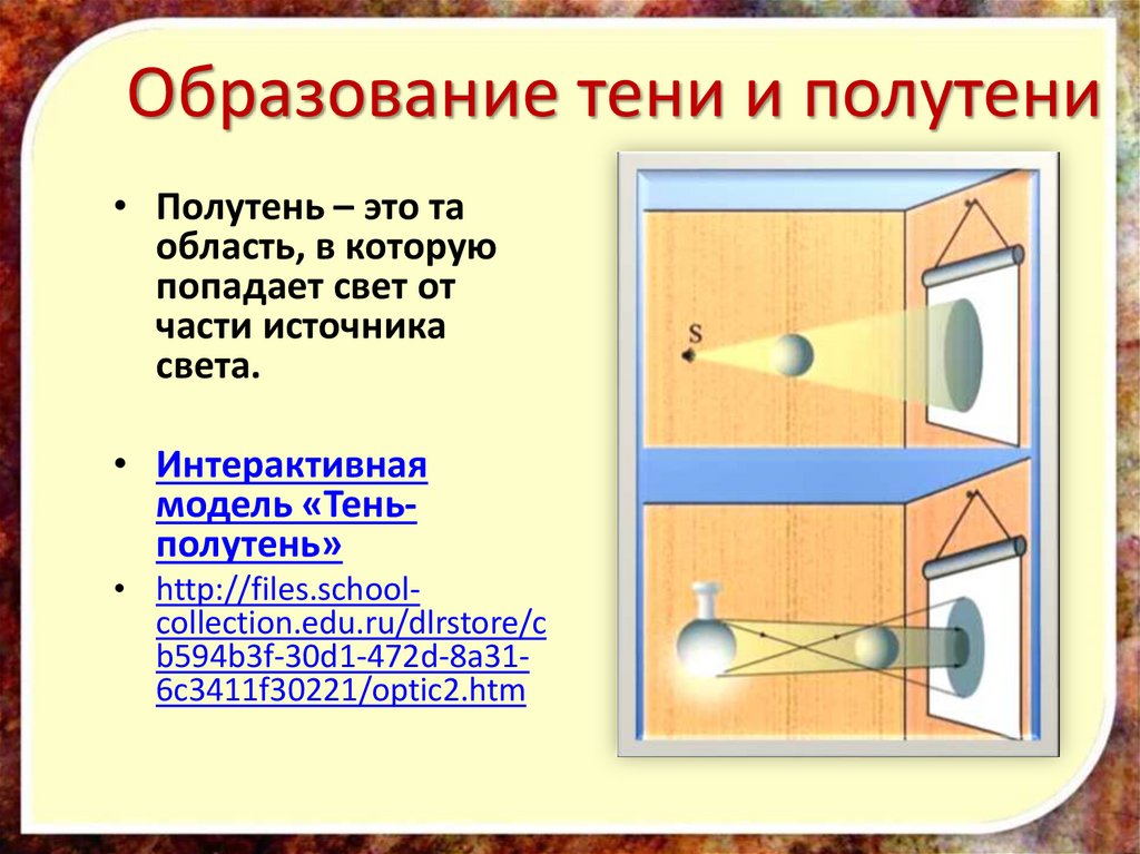 На рисунке 128 изображена схема опыта по получению тени от двух источников света