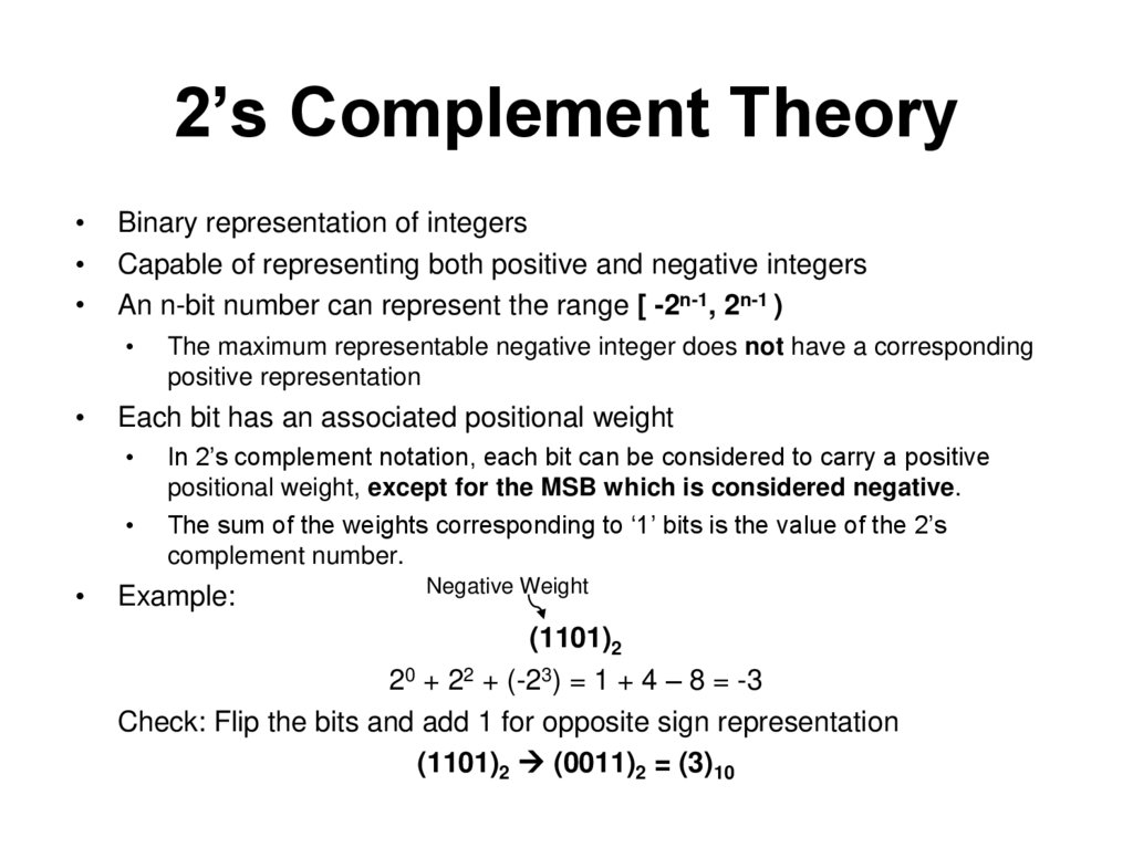 2’s Complement Theory