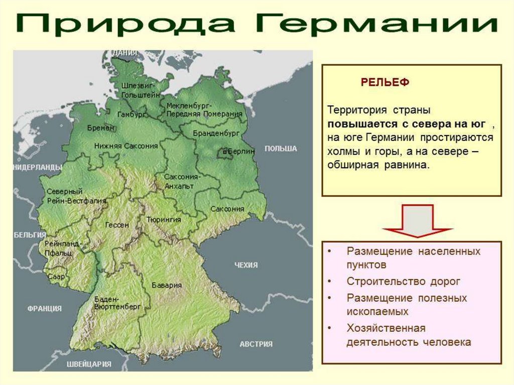 Карта германии для презентации