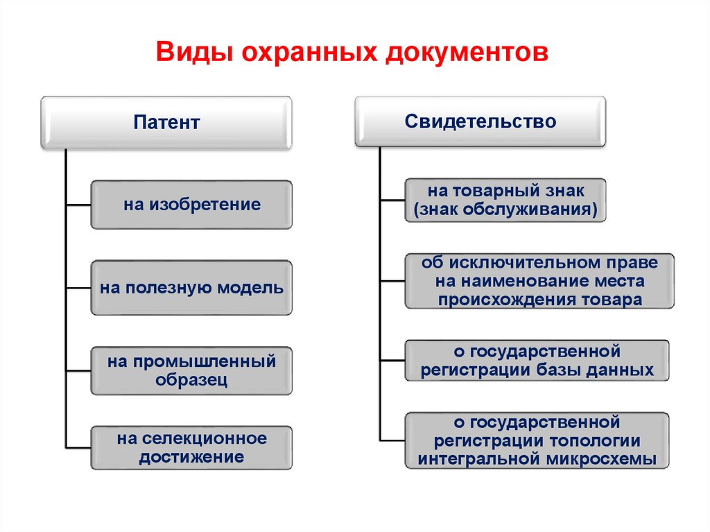 Охрана документов. Виды охранных документов. Охранные документы на объекты интеллектуальной собственности. Виды охранных документов на объекты интеллектуальной. Вид охранного документа в патентном праве.