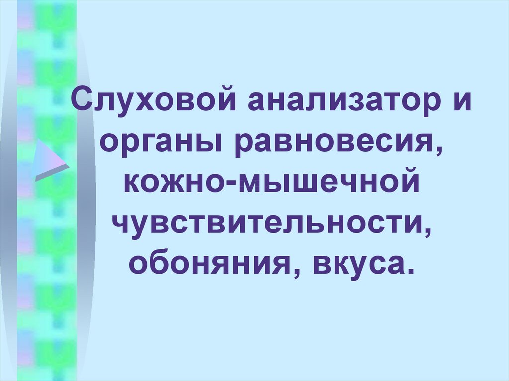 Органы равновесия кожно мышечное чувство обоняние и вкус 8 класс презентация