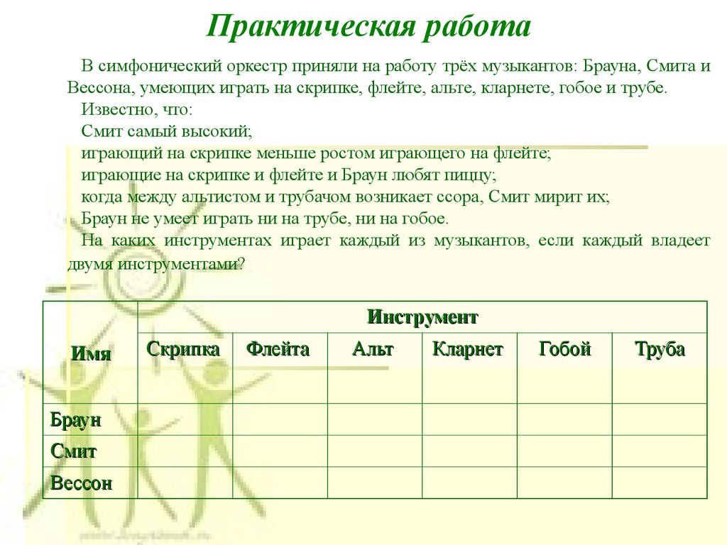 Логические задачи и способы их решения презентация