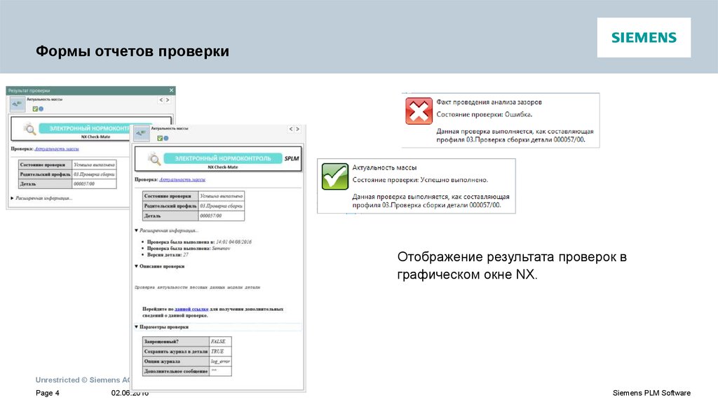Формы отчетов проверки